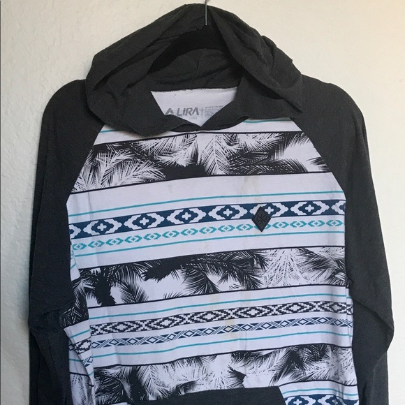 Lira Other - LIRA Men’s Hoody Shirt, Large, Tropical Print.